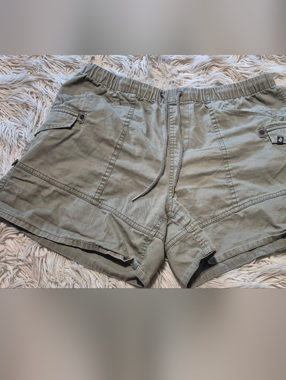 Volcom Olive Green Utility Cargo Shorts